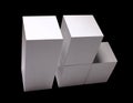 Rectangular parallelepiped, isolated on black background, geometric figure, blank for design project