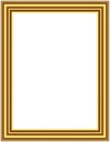 Rectangular picture frame with a layered design featuring golden tones. Royalty Free Stock Photo