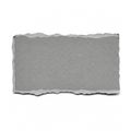 Rectangular piece of gray torn paper is isolated on white Royalty Free Stock Photo