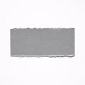 Rectangular piece of gray torn paper is isolated on white Royalty Free Stock Photo