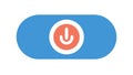Rectangular Power Button Icon Flat Style, vector design Generative AI Royalty Free Stock Photo