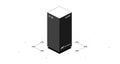 Rectangular prism mathematical figure. Black and white isometric 3d illustration isolated on white background. Vector design Royalty Free Stock Photo