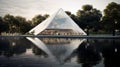 Rectangular Pyramid By Pond: Vray Tracing, Religious Building, Neo-academism