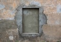 Rectangular recess in an old wall Royalty Free Stock Photo