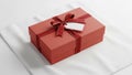 Contrast between the red box and white background enhances the box s Royalty Free Stock Photo