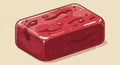 Rectangular red jelly block with glossy surface and smooth texture. It features Royalty Free Stock Photo