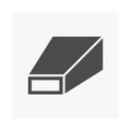Rectangular reducers duct part element vector icon, black silhouette