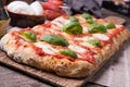 Rectangular romana`s pizza Royalty Free Stock Photo
