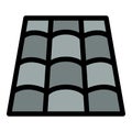 Rectangular roof tiles icon color outline vector