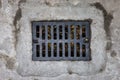 Rectangular sewer with a rust and holes Royalty Free Stock Photo