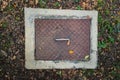 Rectangular sewer with a rust Royalty Free Stock Photo