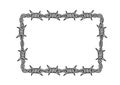 Rectangular shape frame from twisted barbwire