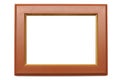 A rectangular shaped photo frame with edges of made of wood. Royalty Free Stock Photo