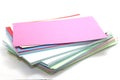Rectangular sheets of colored paper