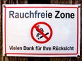 Smoke Free Zone Sign Royalty Free Stock Photo