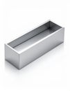 Rectangular Silver Aluminum Tray on a White Background with Reflection Royalty Free Stock Photo