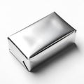 A rectangular silver object isolated on a white background Royalty Free Stock Photo
