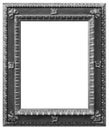 Rectangular silver-plated wooden antique empty picture frame Royalty Free Stock Photo