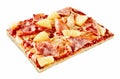 Rectangular slice of Italian Hawaiian pizza Royalty Free Stock Photo