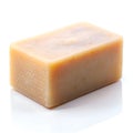 A rectangular solid soap bar, isolated on a pure white background. Perfect for personal care ads, bathroom branding, and hygiene Royalty Free Stock Photo