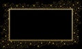 rectangular or Square Gold Frame with Sparkling stars 7 Royalty Free Stock Photo