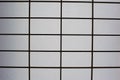 Rectangular and square Japanese shoji paper window frame with partitions with light in Japan Royalty Free Stock Photo