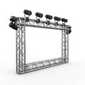 Stage Lighting Truss Structure with Spotlights on White Background metal aluminum Royalty Free Stock Photo