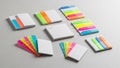 Rectangular sticky notes and page markers in neon colors are Royalty Free Stock Photo