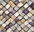 Natural Stone Mosaic Herringbone Tile Pattern Royalty Free Stock Photo