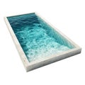 Rectangular Swimming Pool with Clear Turquoise Water and Rippling Surface on White Background Royalty Free Stock Photo