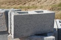 Rectangular thick concrete blocks . Royalty Free Stock Photo