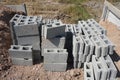 Rectangular thick concrete blocks . Royalty Free Stock Photo