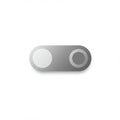 A rectangular toggle switch with rounded edges, set against a plain white background. Royalty Free Stock Photo