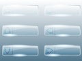 Rectangular transparent glass buttons Royalty Free Stock Photo