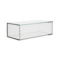 Rectangular Transparent Glass Display Box with Black Edges on a White Background glass box Royalty Free Stock Photo