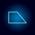 rectangular trapezoid icon in neon style. geometric figure element for mobile concept and web apps. thin line icon for website