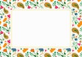 Rectangular vector flower frame with place for your text