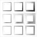 Rectangular vector frame. black square shape borders. Vector borders grunge template set. Royalty Free Stock Photo
