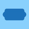 A rectangular vector frame with rounded and concave edges fills the center, colored in a dark blue shade.