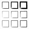 Rectangular vector frame. Vector black painted squares. rectangular shapes. Royalty Free Stock Photo