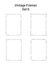 Rectangular vertical frames with corner flourishes. Editable templates, hand drawn empty vignette set Royalty Free Stock Photo