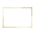 Rectangular Wavy Gold Frame. Elegant decoration.