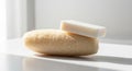 Rectangular white bar of soap rests Royalty Free Stock Photo
