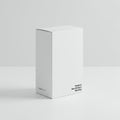 Rectangular white box placed in a minimalistic setting. The box is standing upright Royalty Free Stock Photo