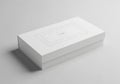 Rectangular white box with a smooth finish on a plain background. The top features a centered Royalty Free Stock Photo