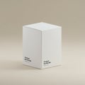 Rectangular white box standing upright against a neutral beige background. Royalty Free Stock Photo