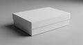 Rectangular white cardboard box with a lid, placed on a smooth surface with subtle Royalty Free Stock Photo