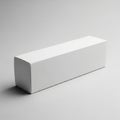 Rectangular white cardboard box placed on a neutral gray surface Royalty Free Stock Photo