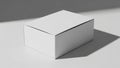White cardboard box on a smooth surface casting a soft shadow to the Royalty Free Stock Photo