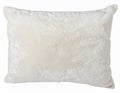 Rectangular White Furry Pillow Isolated on a White Background in Studio Shot Royalty Free Stock Photo